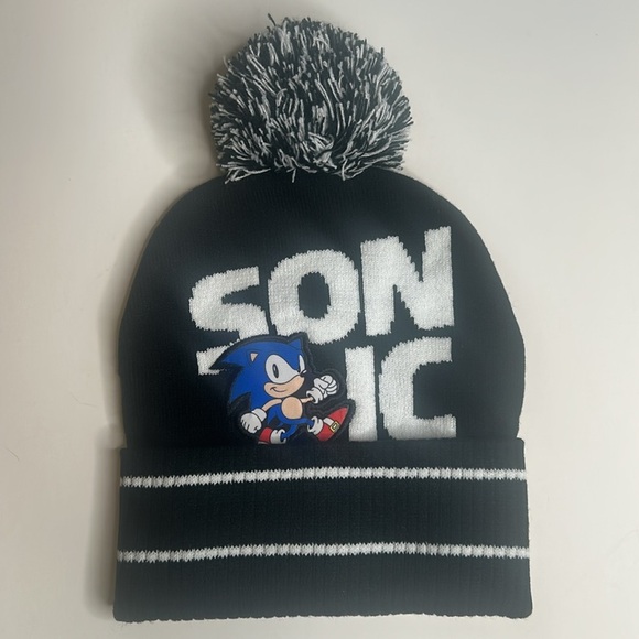 Youth Black Sonic the Hedgehog Beanie Cap Hat - Picture 1 of 7